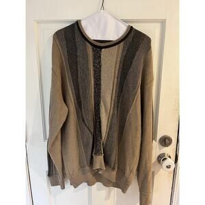 Vintage Norm Thompson Sweater Mens XL 3D COOGI Style 90s Knit Oversize Pullover